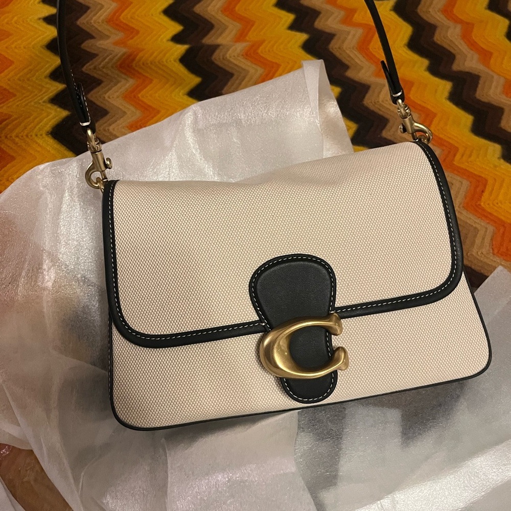 COACH Soft Tabby Canvas Salt Stone/Black